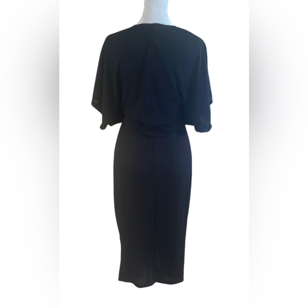 Navy Blue Knot Front Midi Dress - Picture 2 of 4